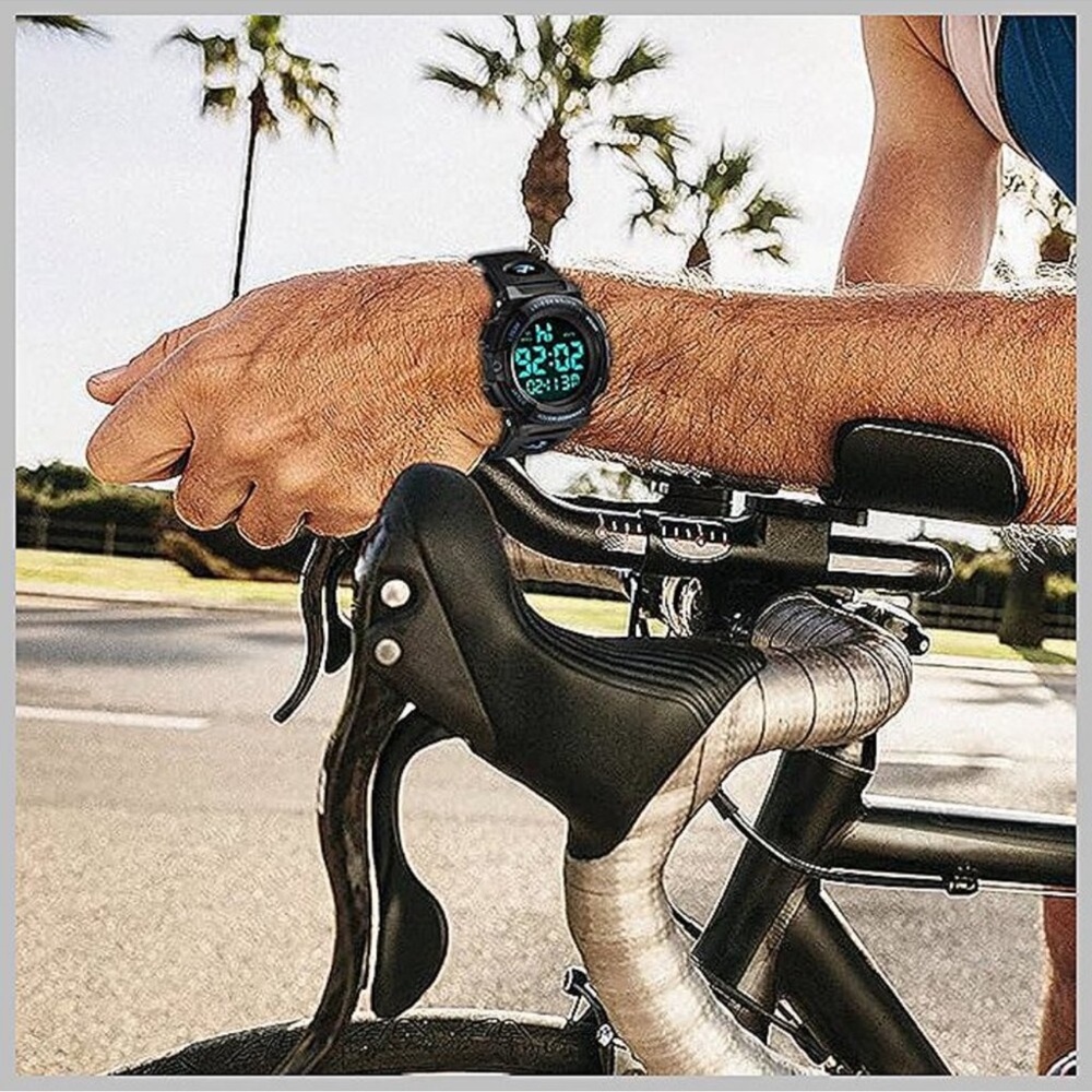 Mens Digital Watch Sports Military Watches Waterproof 08-Blue-B - Picture 4 of 8